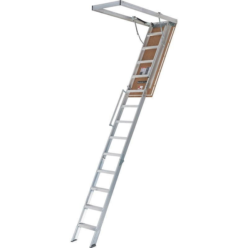 Louisville Fire-Rated Energy Efficient Everest Series AL2540LG-R5FT Attic Ladder, 10 to 12 ft H Ceiling, 13-Step