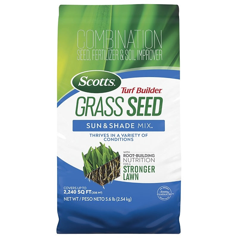 Scotts Turf Builder 18055 Grass Seed Sun and Shade Mix, 5.6 lb Bag