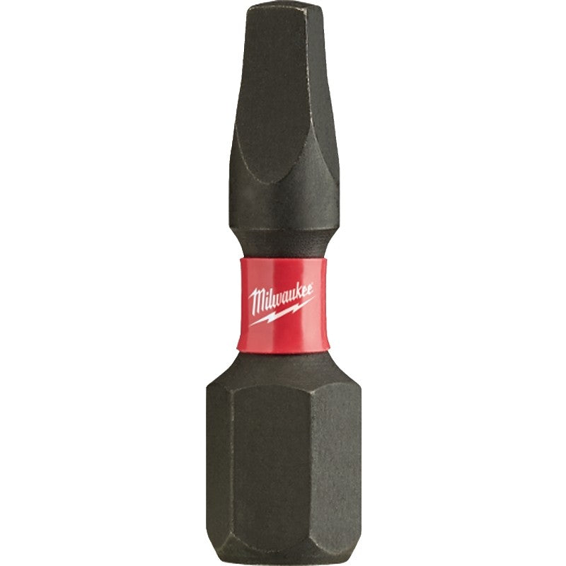 Milwaukee SHOCKWAVE 48-32-4722 Insert Bit, #2 Drive, Square Recess Drive, 1/4 in Shank, Hex Shank, 1 in L, Steel (Pack of 25)