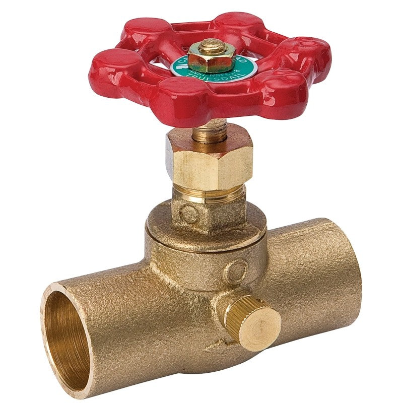 Southland 105-603NL Stop and Waste Valve, 1/2 in Connection, Compression, 125 psi Pressure, Brass Body