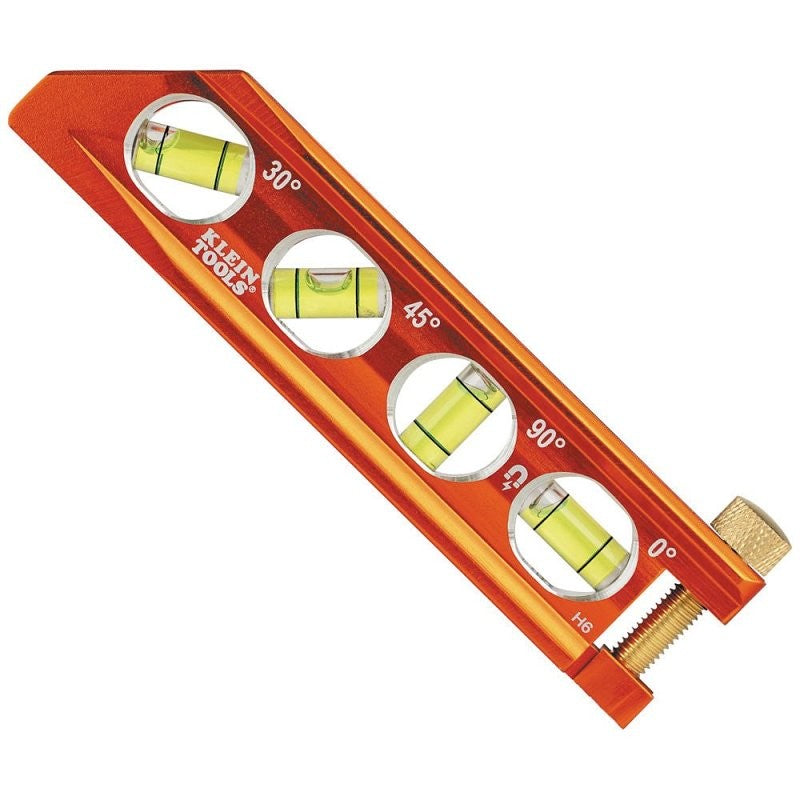 Klein Tools Accu-Bend Series 935AB4V Magnetic Level, 4-Vial, Magnetic, Aluminum, High-Visibility Orange