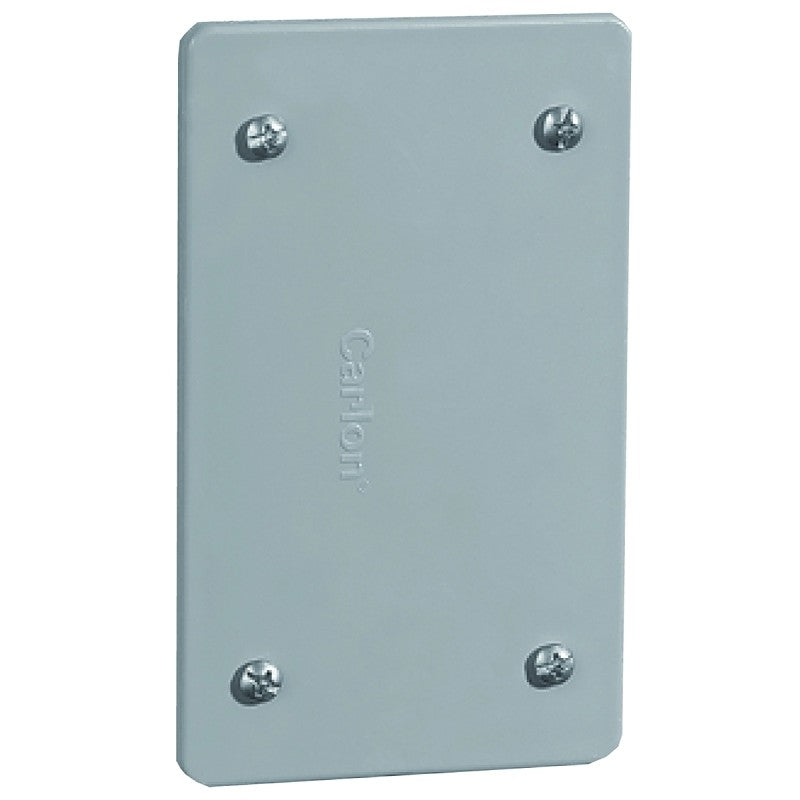 Carlon E980CN-CAR Cover, 4-5/8 in L, 2-7/8 in W, Rectangular, PVC, Gray, Textured