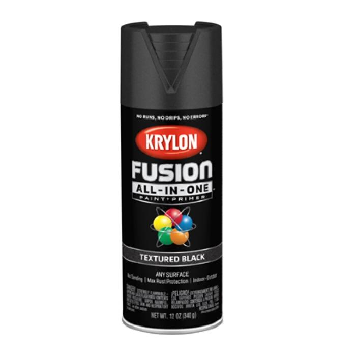 Krylon K02776007 Spray Paint, Textured, Black, 12 oz, Can