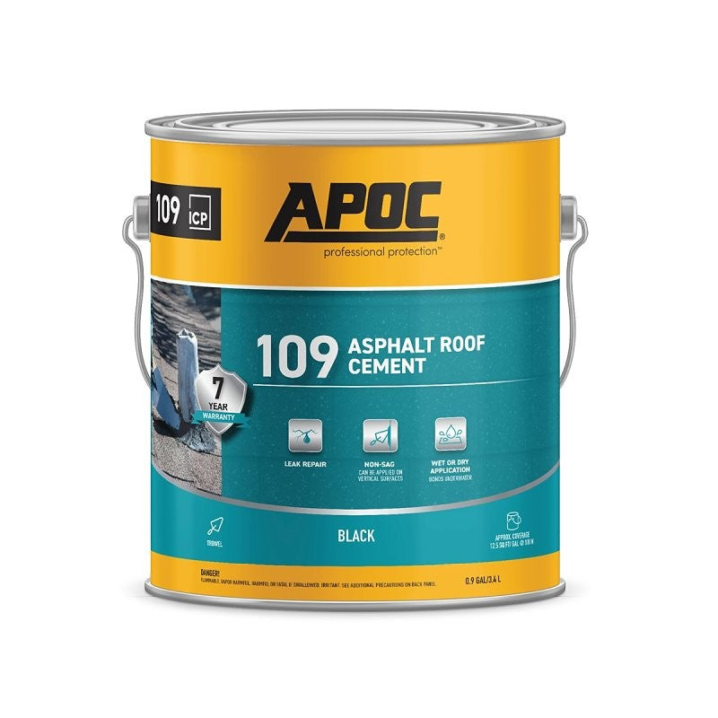 APOC 109 AP-1091 Asphalt Roof Cement, Black, Liquid, 1 gal (Pack of 4)
