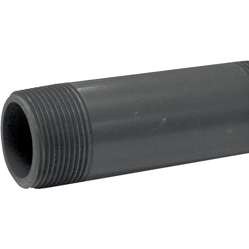 Genova P-114-4 Pipe Nipple, 1-1/4 in, MIP x MIP, PVC, Gray, SCH 80 Schedule, 4 in L