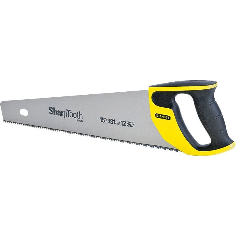 STANLEY 20-526 Handsaw, 15 in L Blade, 11 TPI, Ergonomic Handle, Plastic/Rubber Handle