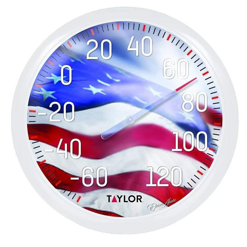 Taylor 6729 American Flag Thermometer, -60 to 120 deg F