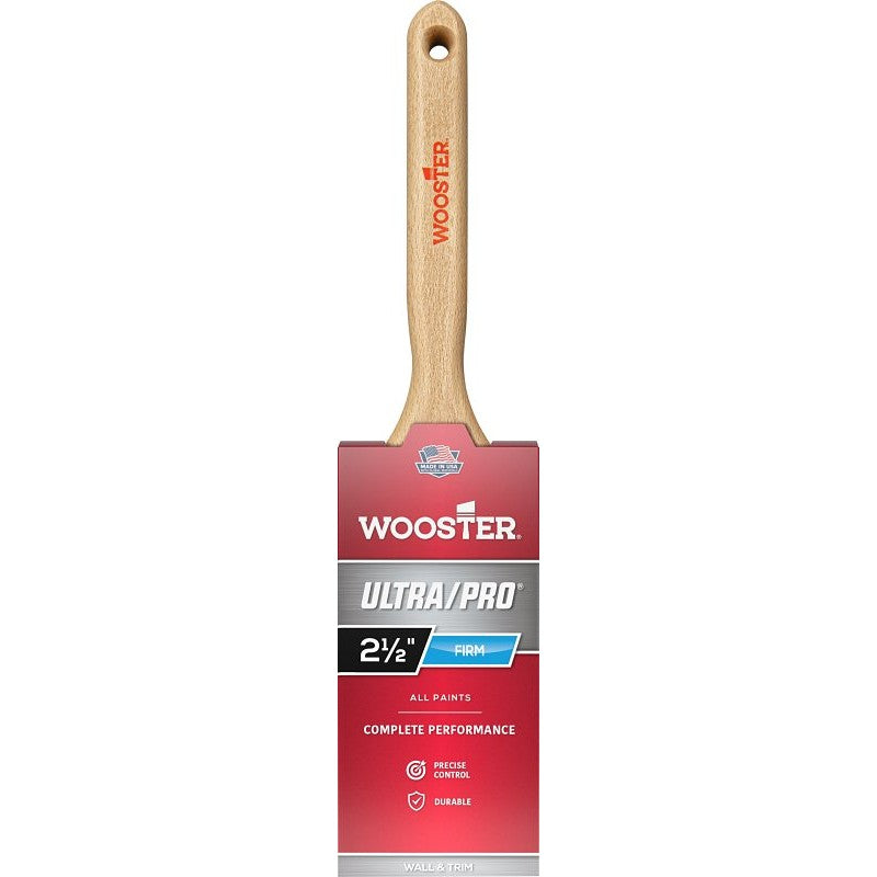 Wooster 4175-2-1/2 Paint Brush, 2-1/2 in W, 2-15/16 in L Bristle, Nylon/Polyester Bristle, Flat Sash Handle