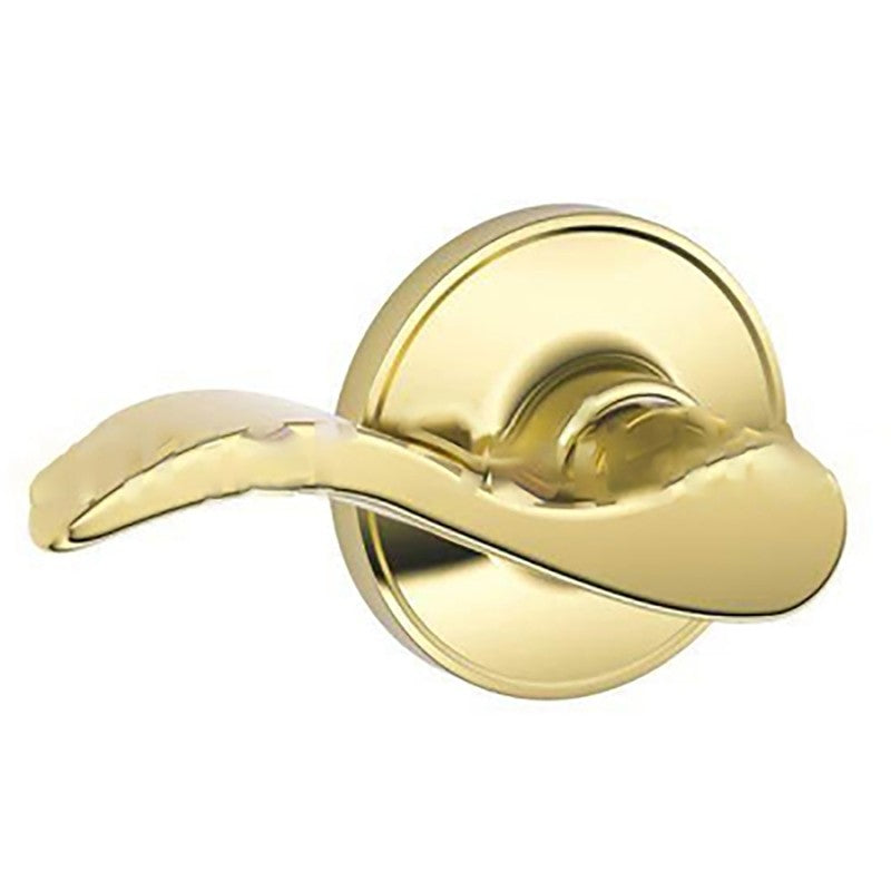 Schlage J Series J10 V SEV 605 Passage Lever, Mechanical Lock, Bright Brass, Metal, Residential, 3 Grade, 1/CD