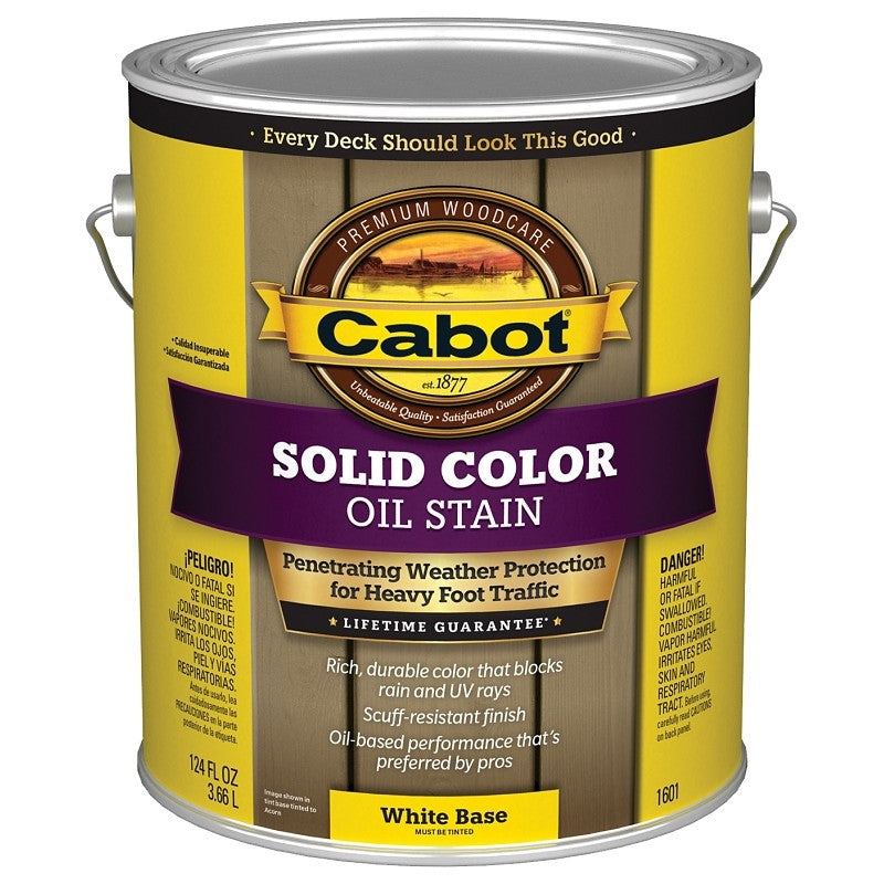 Cabot 140.0001601.007 Solid Stain, Opaque, White, Liquid, 1 gal (Pack of 4)
