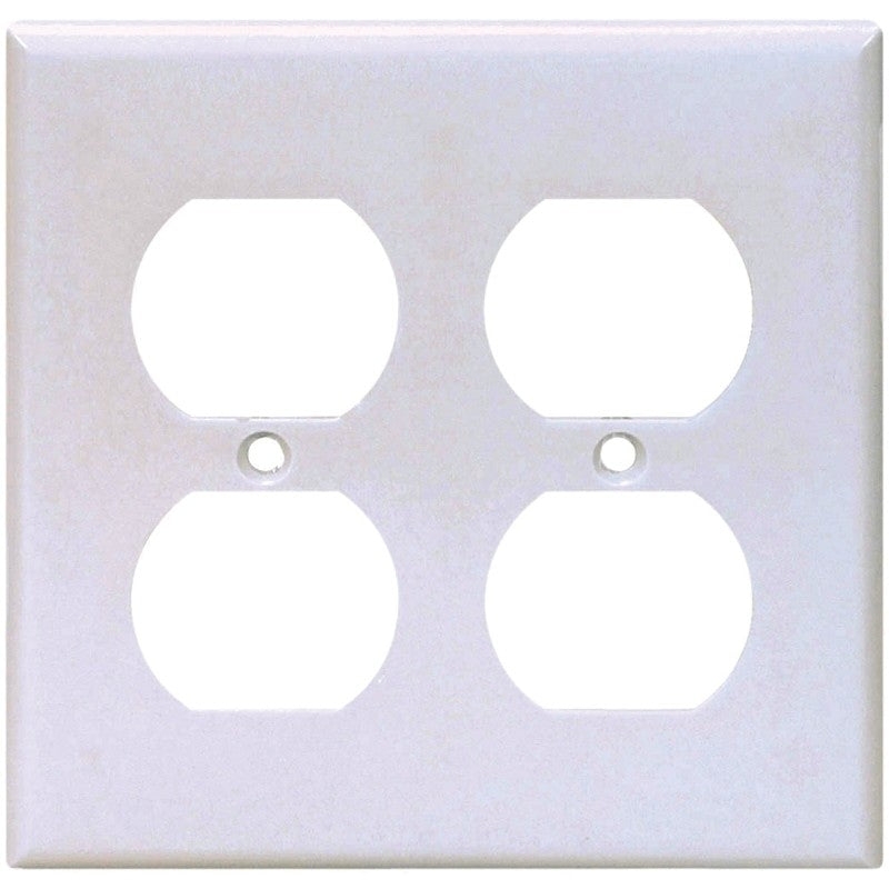 Eaton Wiring Devices 2150W-BOX Receptacle Wallplate, 4-1/2 in L, 4-9/16 in W, 2 -Gang, Thermoset, White (Pack of 10)