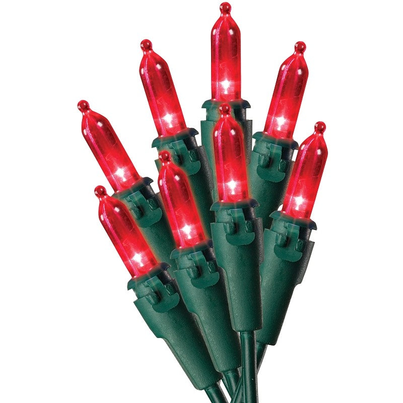 Sylvania W11L1258 Light Set, Christmas, 120 V, 4.8 W, LED Lamp, Red Lamp, 25,000 hr Average Life