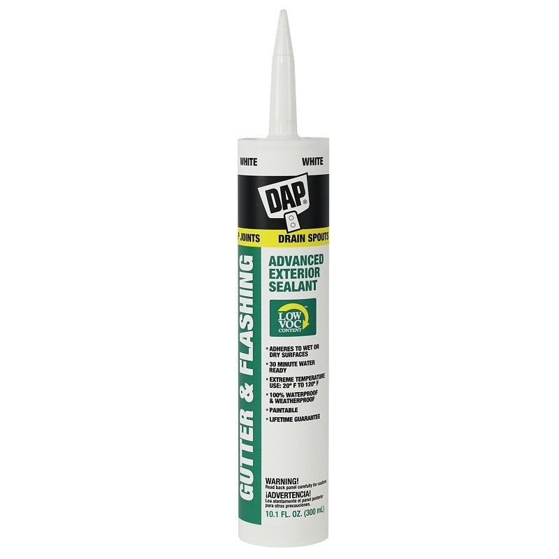 DAP 01801 Gutter Sealant, White, Paste, 10.1 fl-oz (Pack of 12)