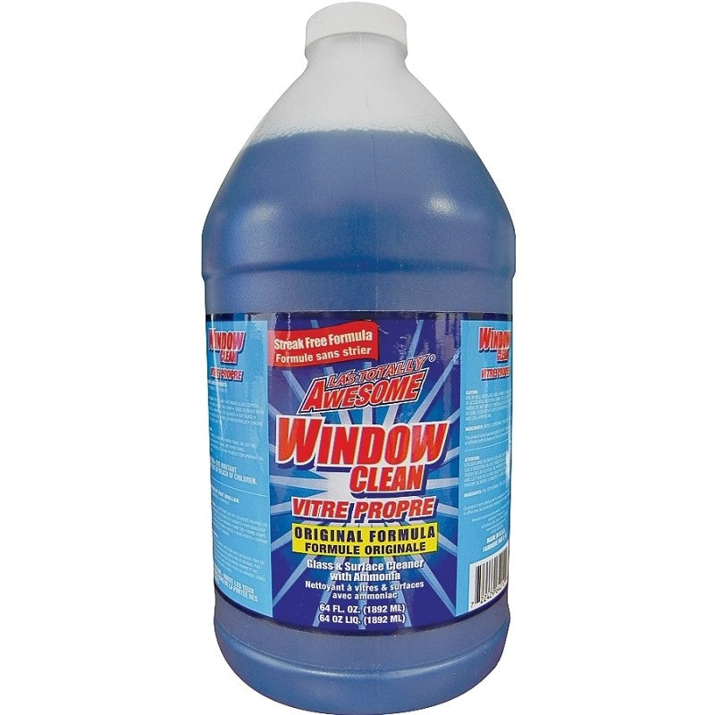 LA's TOTALLY AWESOME 240 Glass Cleaner Refill, 64 oz, Liquid, Ammonia, Blue (Pack of 6)
