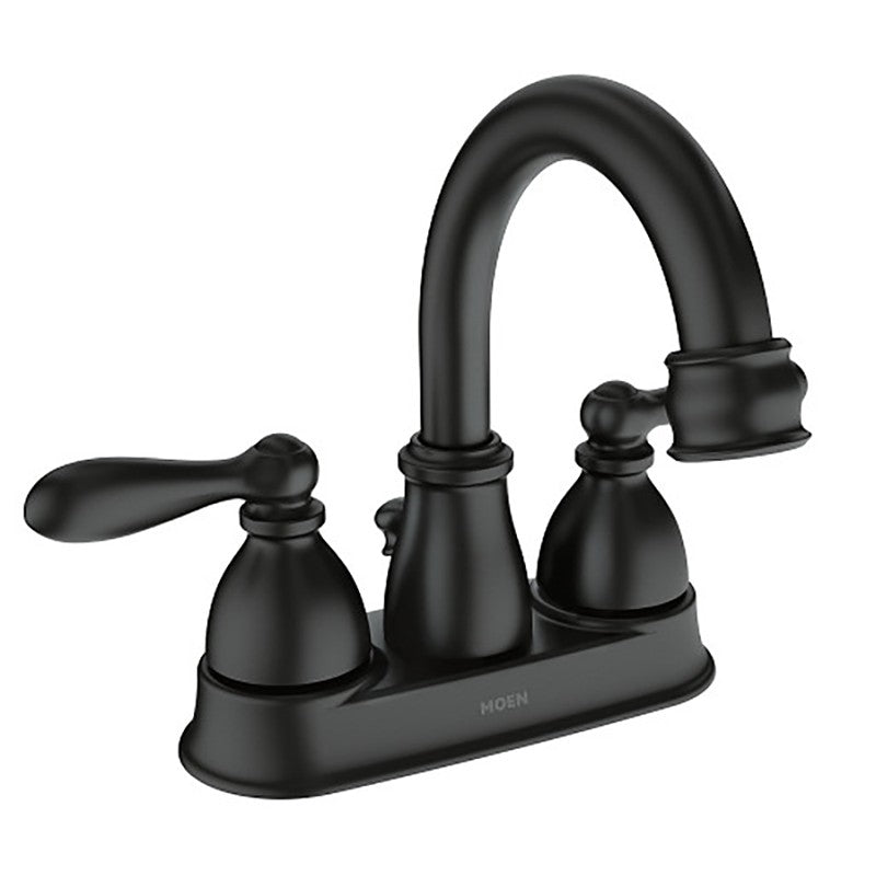 Moen Caldwell Series WS84667BL High-Arc Bathroom Faucet, 1.2 gpm, 2-Handle, 3-Faucet Hole, Metal, Matte Black