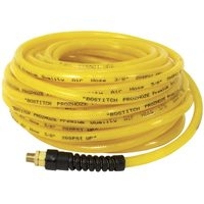 Bostitch PRO-14100 Air Hose, 1/4 in OD, 100 ft L, MNPT, 300 psi Pressure, Polyurethane, Yellow