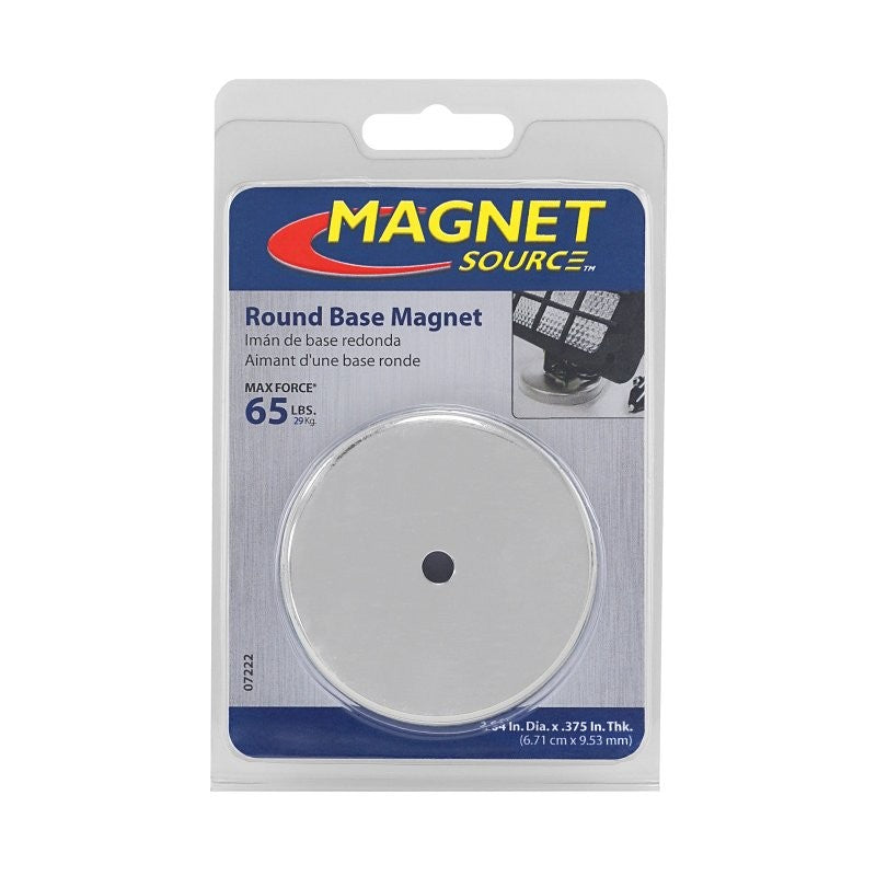 Magnet Source 07222 Round Base Magnet, Ceramic, 1 in ID x 2.618 in OD Dia, 3/8 in H