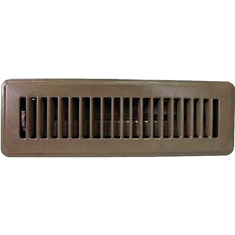 ProSource FR01-2X10B Floor Register, 3-7/8 in L, 9-5/8 in W, Metal, Brown