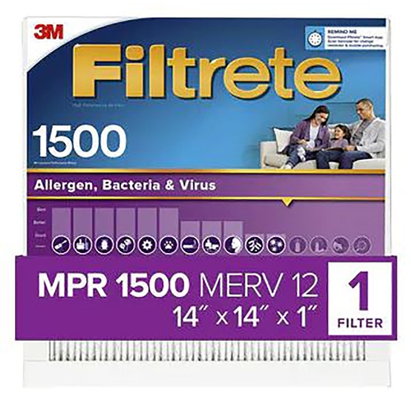 Filtrete UP11-4 Air Filter, 14 in L, 14 in W, 12 MERV, 1500 MPR (Pack of 4)