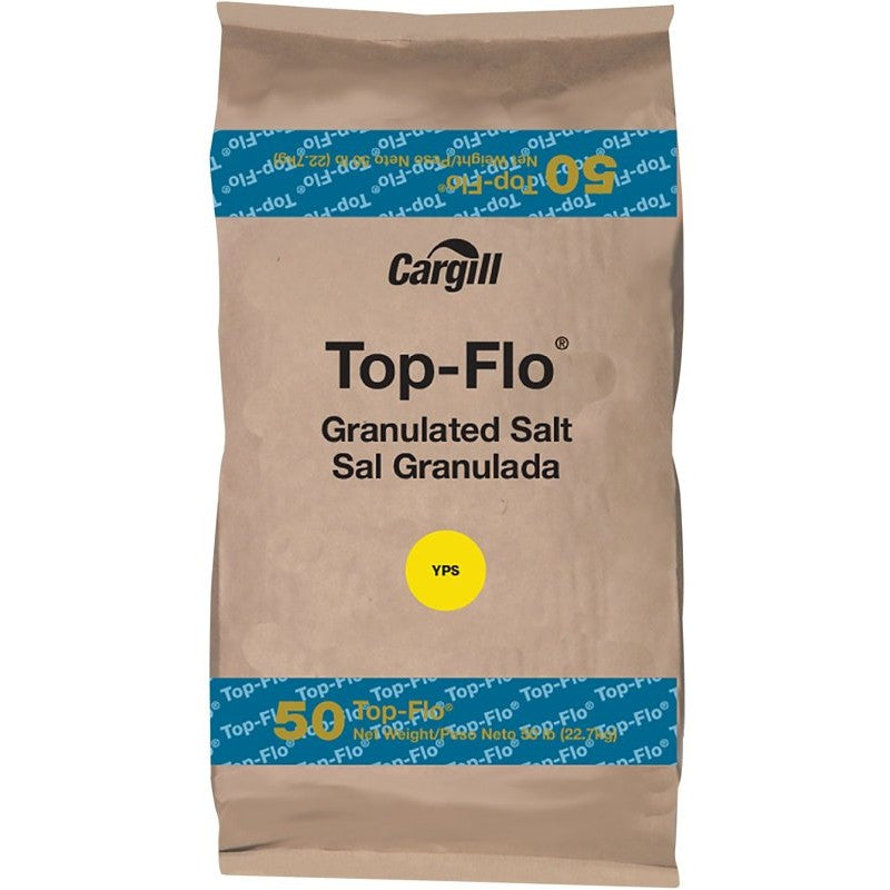 Cargill Top-Flo Series 100012546 Salt, Granular, Plain, 50 lb Bag