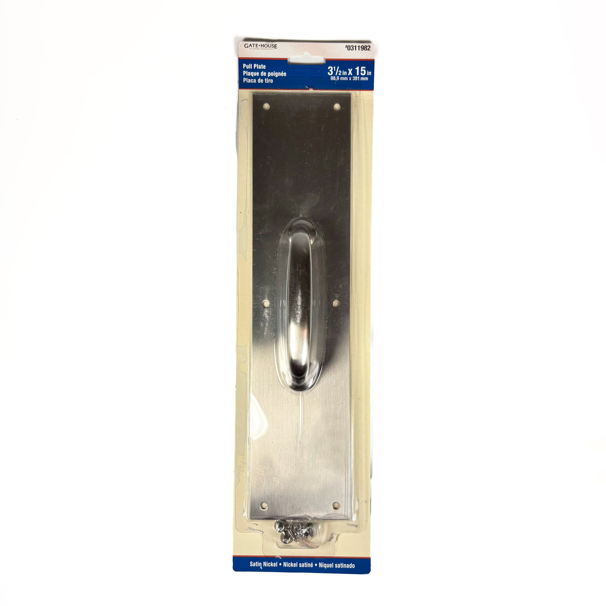 Pull Plate 3-1/2 By 15 Inch Satin Nickel Anodized Aluminum