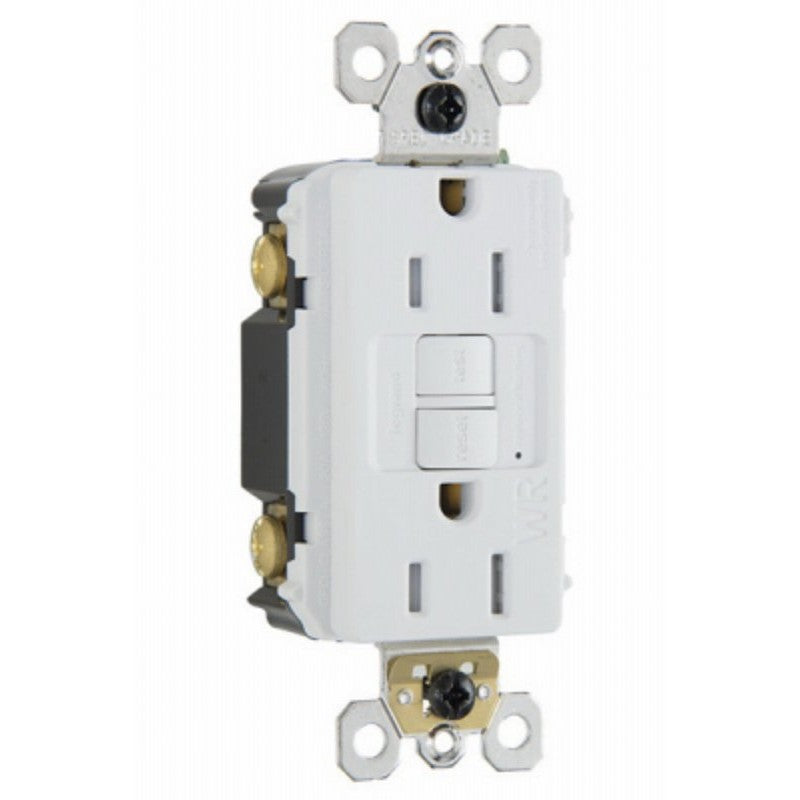 Pass & Seymour radiant Series 1597TRWRWCCD4 GFCI Duplex Receptacle, Nylon, White, 2-Pole, 15 A, 125 VAC, 3-Wire