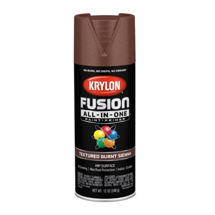 Krylon K02777007 Spray Paint, Textured, Burnt Sienna, 12 oz, Can