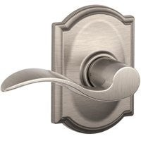 Schlage Accent Series F10VACC619CAM Passage Lever, Mechanical Lock, Satin Nickel, Metal, Residential, 2 Grade