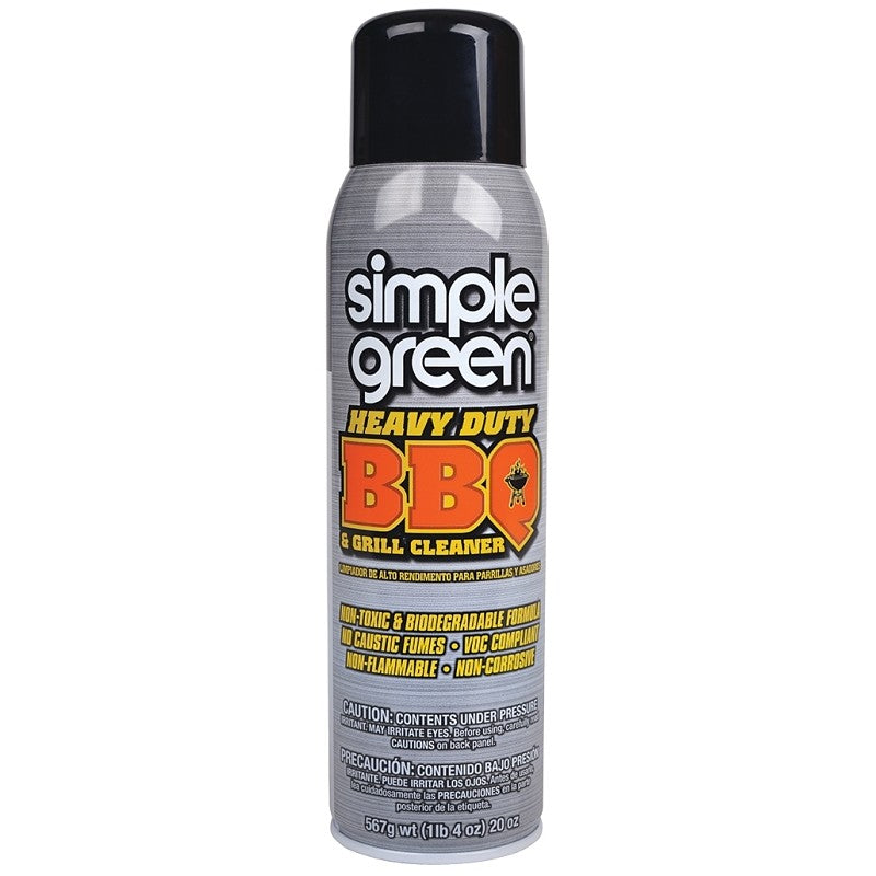 Simple Green 0310001260014 BBQ and Grill Cleaner, White, 20 oz Aerosol Can (Pack of 12)