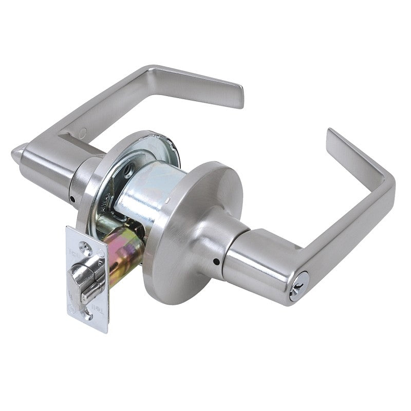 Tell Manufacturing CL100201 Entry Lever, 3/4 in Dia Latch Housing, Turnbutton Lock, Satin Chrome, Steel, 2 Grade