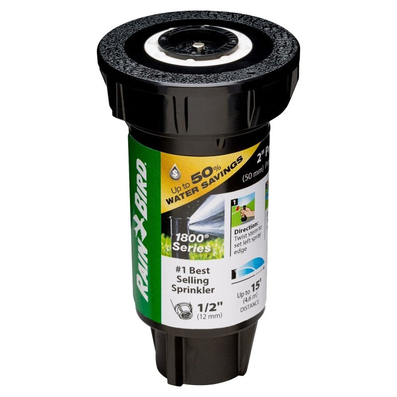 Rain Bird 1802HDSPRS Pressure Regulating Pop-Up Sprinkler, Part-Circle, 1.85 gpm, 1/2 in Connection, FNPT, 2 in H Pop-Up