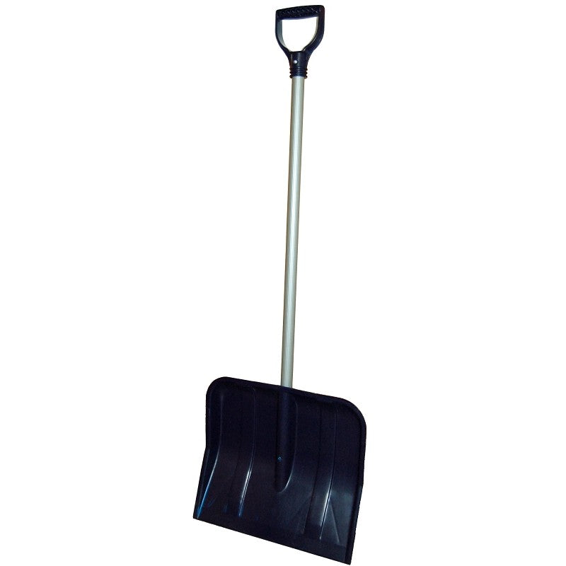 Rugg 27P-BG Snow Shovel, 18 in W Blade, Standard Blade, Polyethylene Blade, Steel Handle, Navy