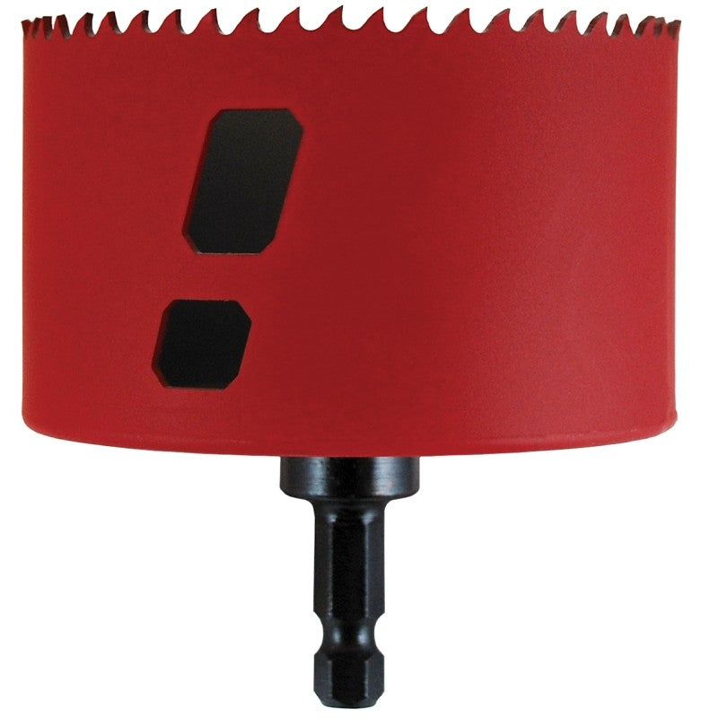 Morse MHSA52C Hole Saw, 3-1/4 in Dia, 1-15/16 in D Cutting, 3/8 in Arbor, 4/6 TPI, HSS Cutting Edge