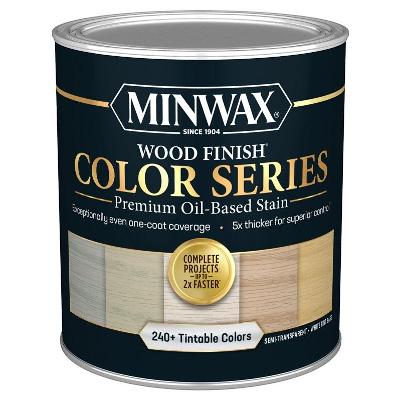 Minwax Wood Finish Color Series 845100000 Interior Wood Stain, Semi-Transparent, Tint Base/White, Liquid, 1 qt
