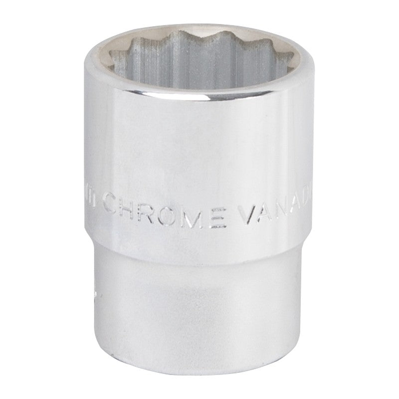 Vulcan MT-SM6028 Drive Socket, 28 mm Socket, 3/4 in Drive, 12-Point, Chrome Vanadium Steel, Chrome