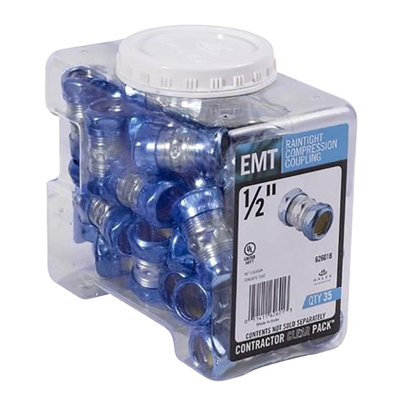 Halex 62601B Raintight Coupling, 1/2 in Compression, Steel