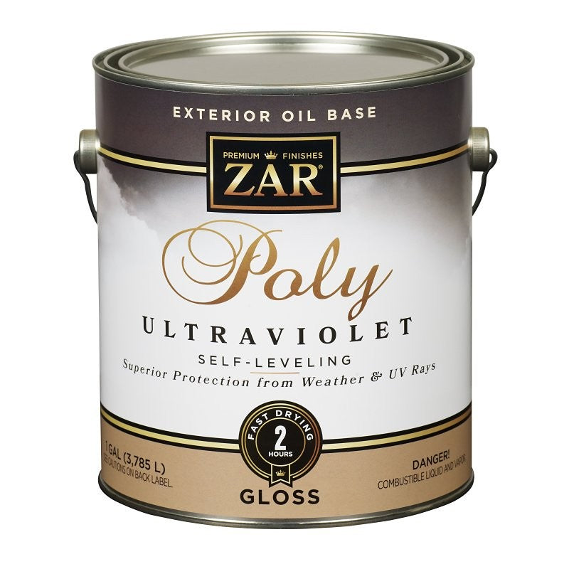 ZAR 34013 Exterior Polyurethane, Gloss, Liquid, Amber, 1 gal, Can (Pack of 2)