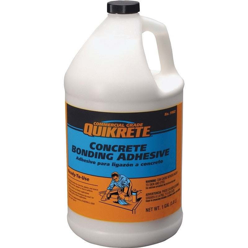 Quikrete 9902-01 Bonding Adhesive, Liquid, Vinyl Acetate, White, 1 gal Bottle