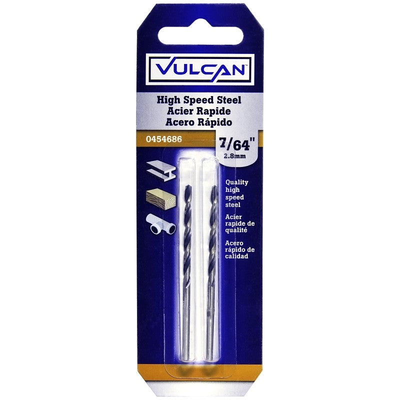 Vulcan 230431OR Jobber Drill Bit, 7/64 in Dia, 2-5/8 in OAL, Straight Shank