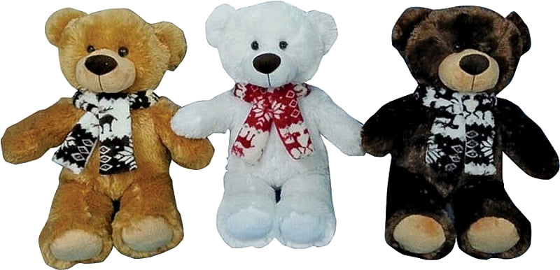 Hometown Holidays 28307/28101 Christmas Bear, Brown/Tan/White (Pack of 12)