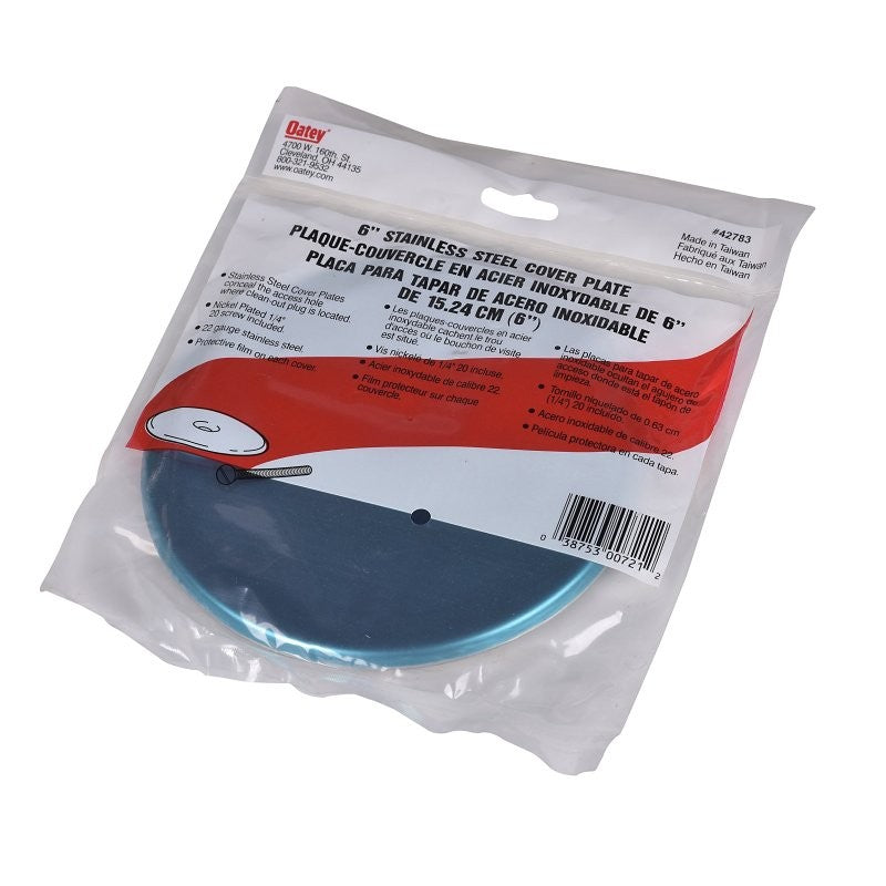 Oatey 42783 Flange Cover Plate, Chrome Plated Screw