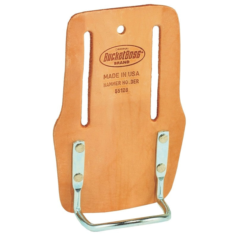 Bucket Boss Classic Leather Series 55128 Hammer Holder, Leather/Metal/Steel, For: 2 in W Work Belts