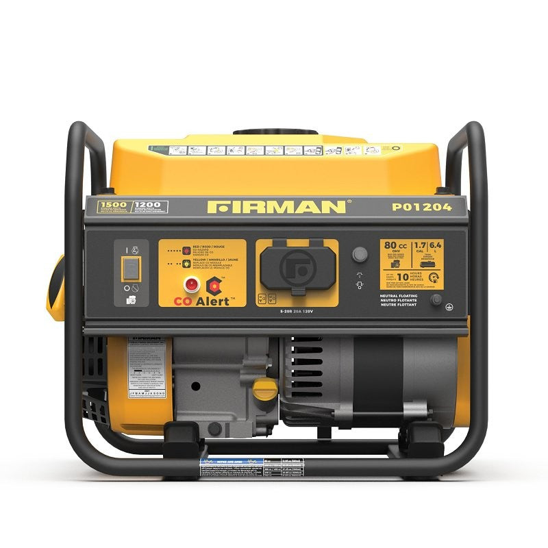 Firman Performance Series P01204 Portable Generator, 30 A, 120 V, 1200 w,Gas, 10 hr Run Time, Recoil Start
