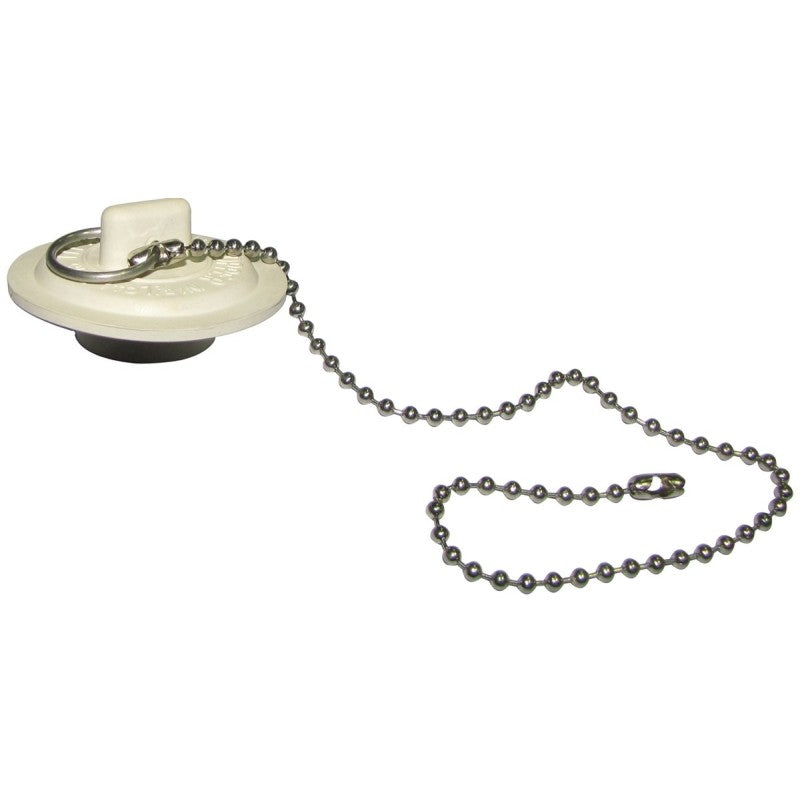 Plumb Pak PP820-42 Basin Stopper, Universal, Rubber, White, For: 1 to 1-3/8 in Sink (Pack of 6)