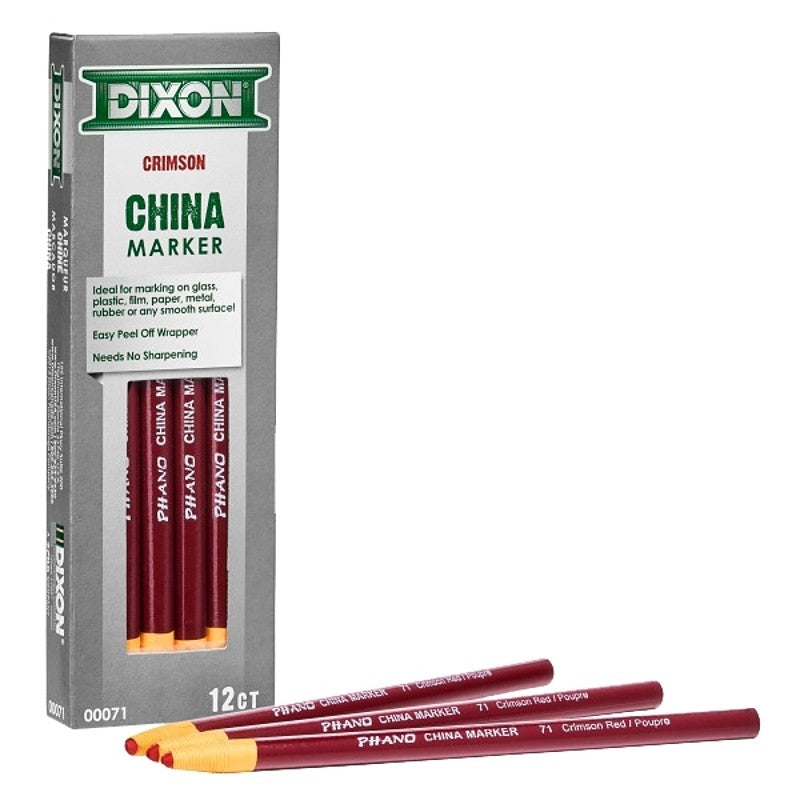 Dixon Ticonderoga 00071 China Marker, Red, 7 in L (Pack of 12)