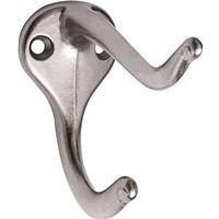 Ball End Coat And Hat Hooks Satin Nickel 2 Pack