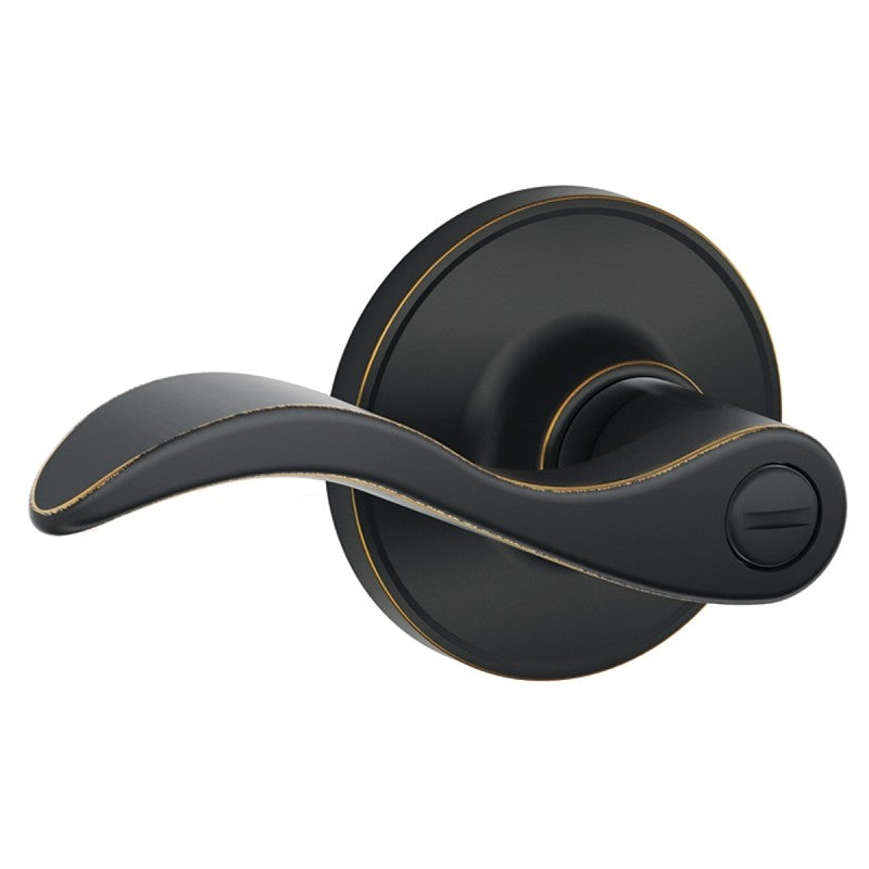 Schlage J Series J40SEV716 Privacy Lever, Mechanical Lock, Aged Bronze, Metal, Residential, 3 Grade, 7/8 in Housing Dia