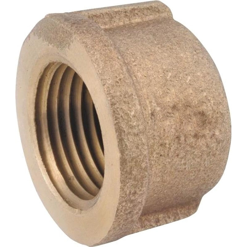 Anderson Metals 738108-20 Pipe Cap, 1-1/4 in, IPT, Brass, Red