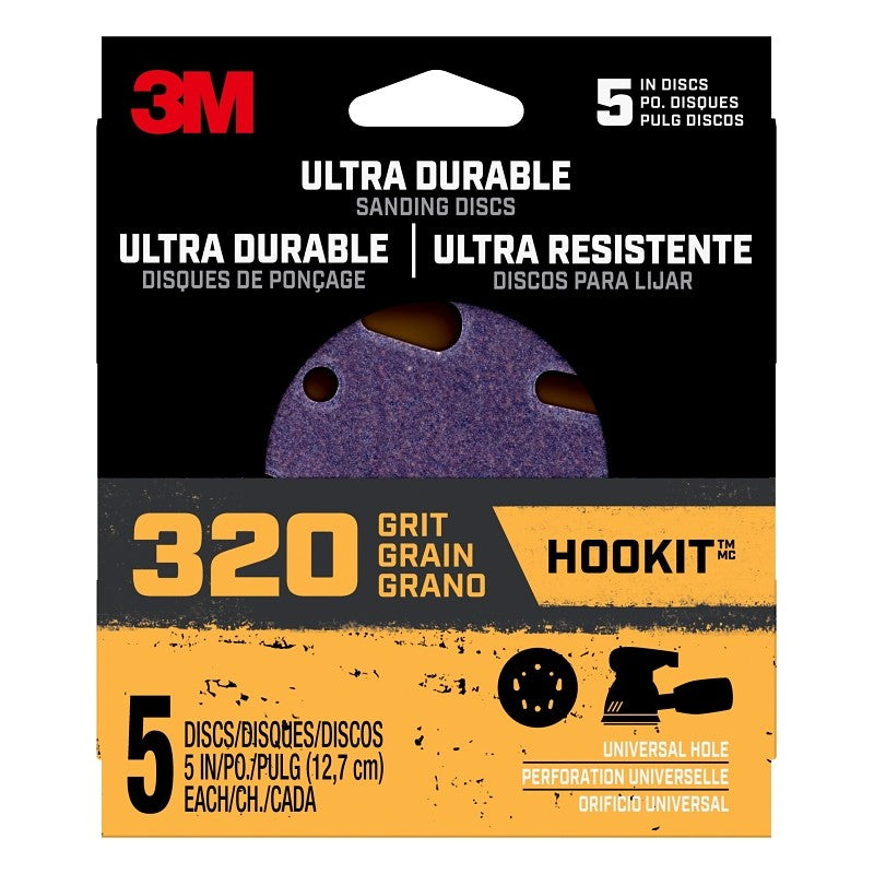 3M 27255 Power Sanding Disc, 320 Grit, 5 in Dia