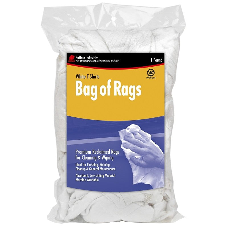 Buffalo 10521 Recycled Rag, White, 1 lb